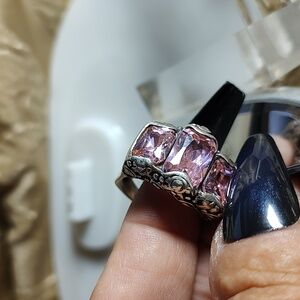 PINK RING STERLING SZ 9.5